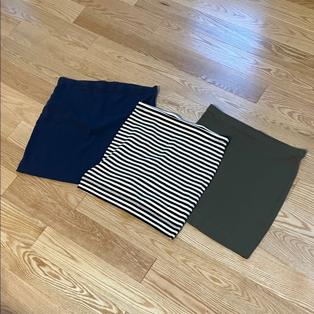 Stylish Women's Skirt Set H&M - Navy, Black & Green sz S, XS, XS